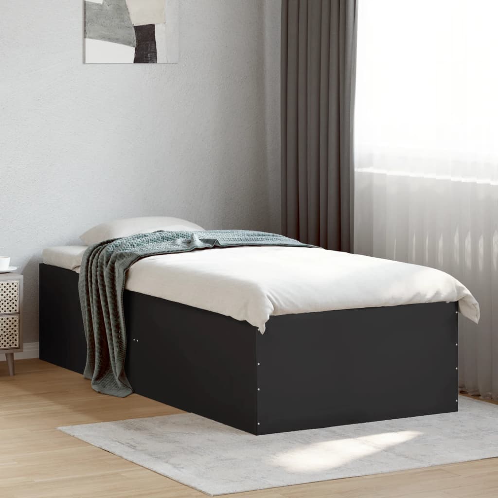 Estructura De Cama Madera De Ingeniería Negra
