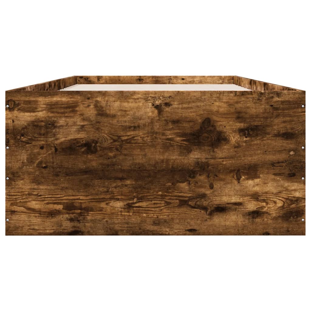 Estructura De Cama Madera De Ingeniería Roble Humo
