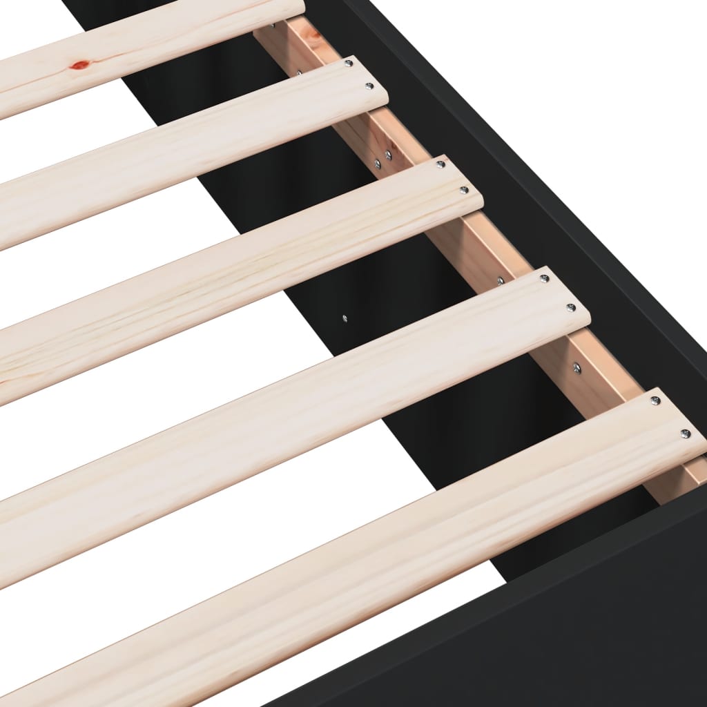 Estructura De Cama Madera De Ingeniería Negra