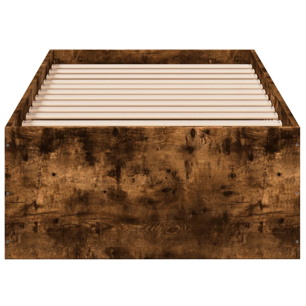Estructura De Cama Madera De Ingeniería Roble Humo