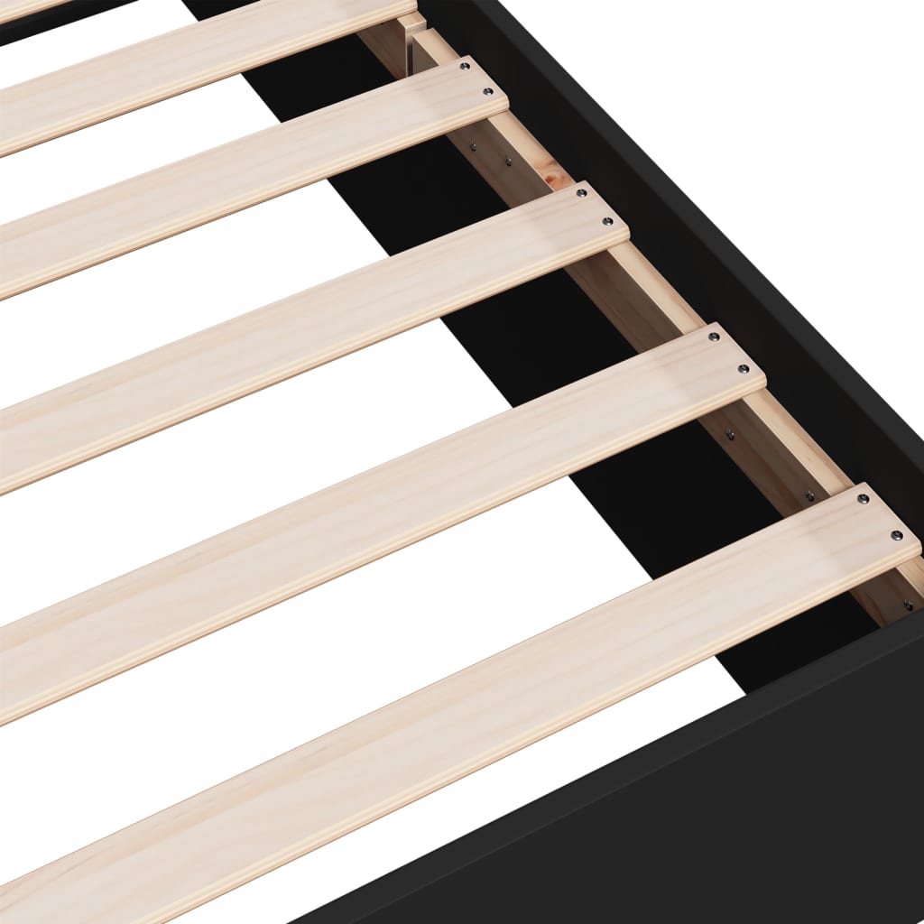 Estructura De Cama Madera De Ingeniería Negra