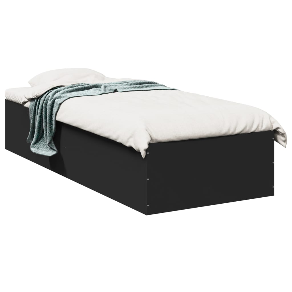 Estructura De Cama Madera De Ingeniería Negra