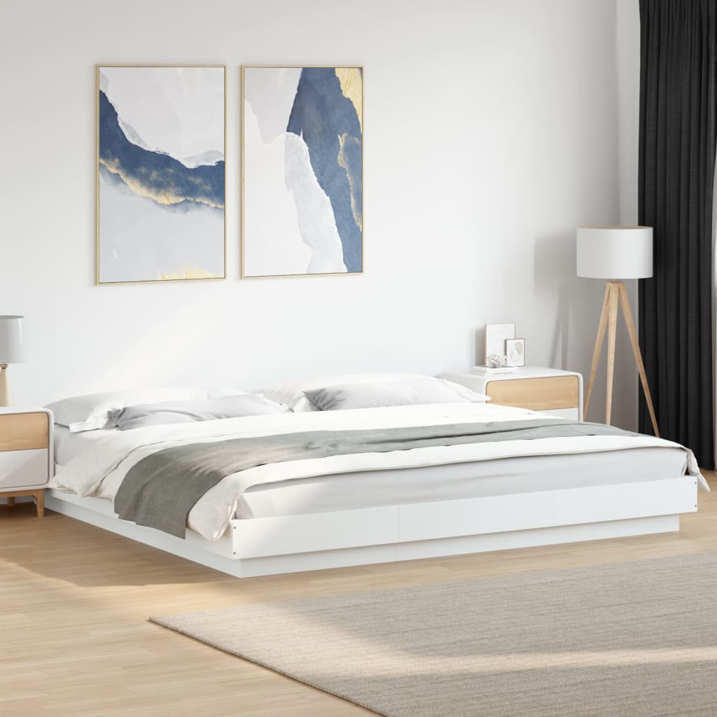 Estructura Cama Con Luces Led Madera