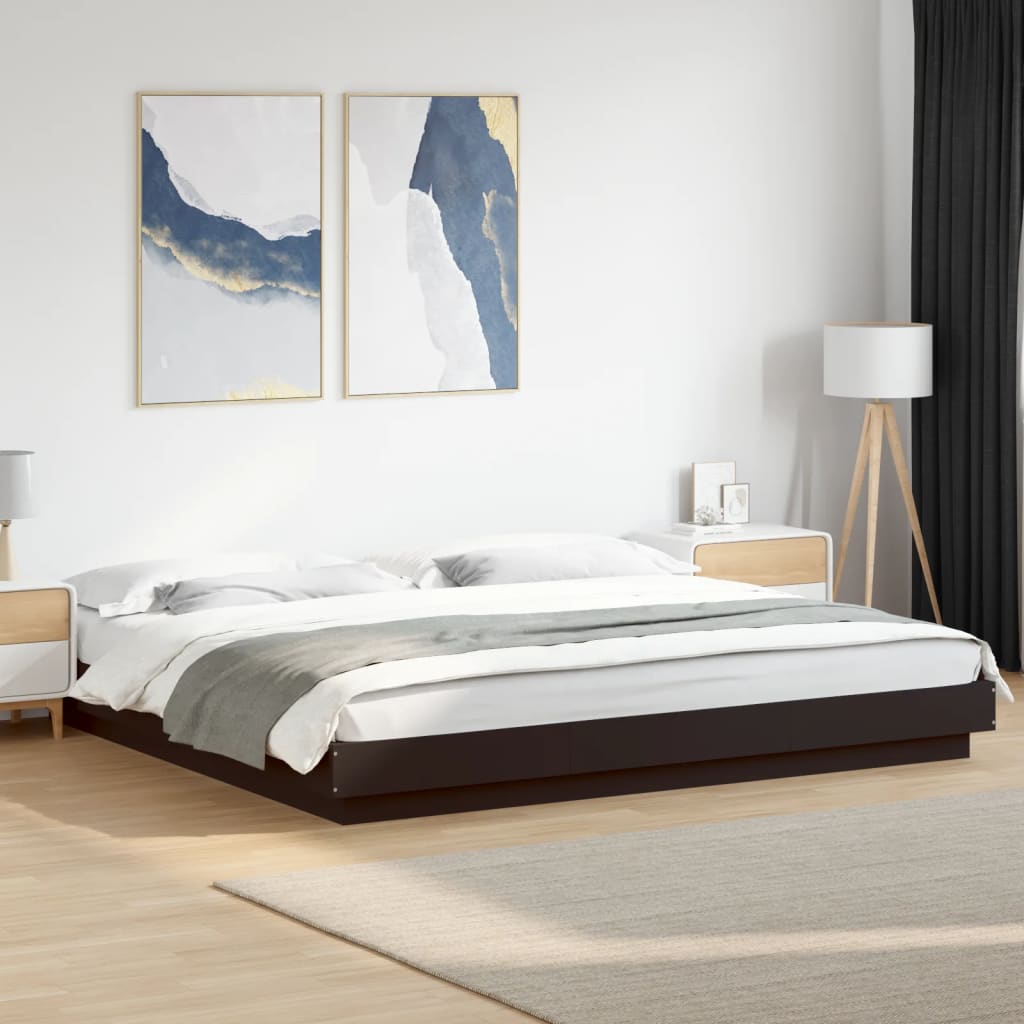 Estructura Cama Con Luces Led Madera