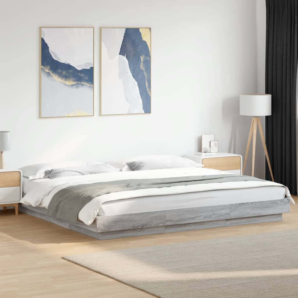 Estructura Cama Con Luces Led Madera