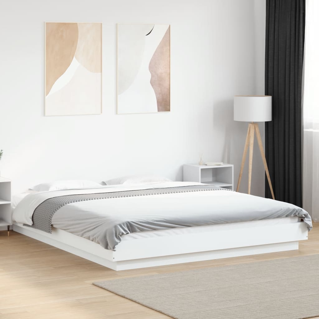 Estructura Cama Con Luces Led Madera