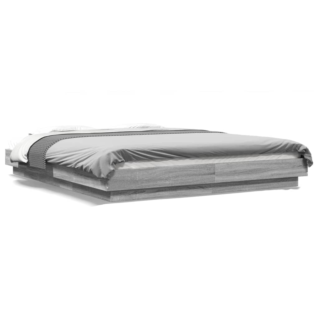 Estructura Cama Con Luces Led Madera