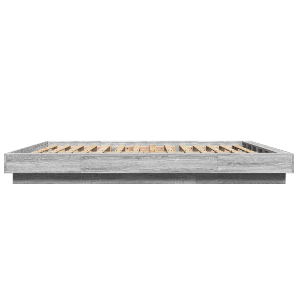 Estructura Cama Con Luces Led Madera