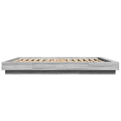 Estructura Cama Con Luces Led Madera