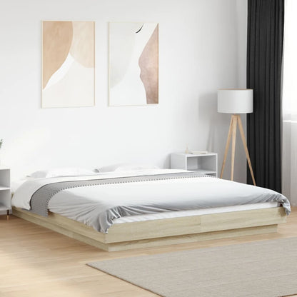 Estructura Cama Con Luces Led Madera