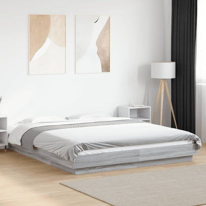 Estructura Cama Con Luces Led Madera