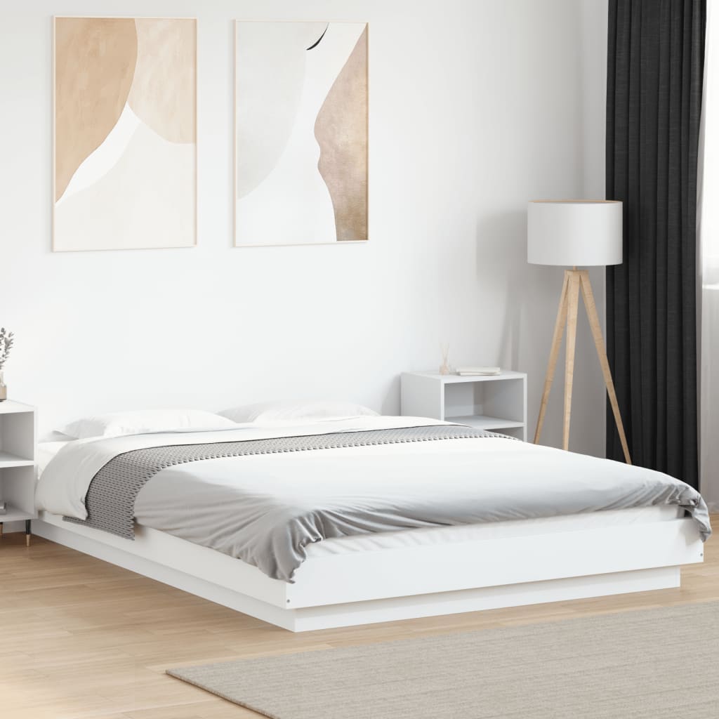 Estructura Cama Con Luces Led Madera