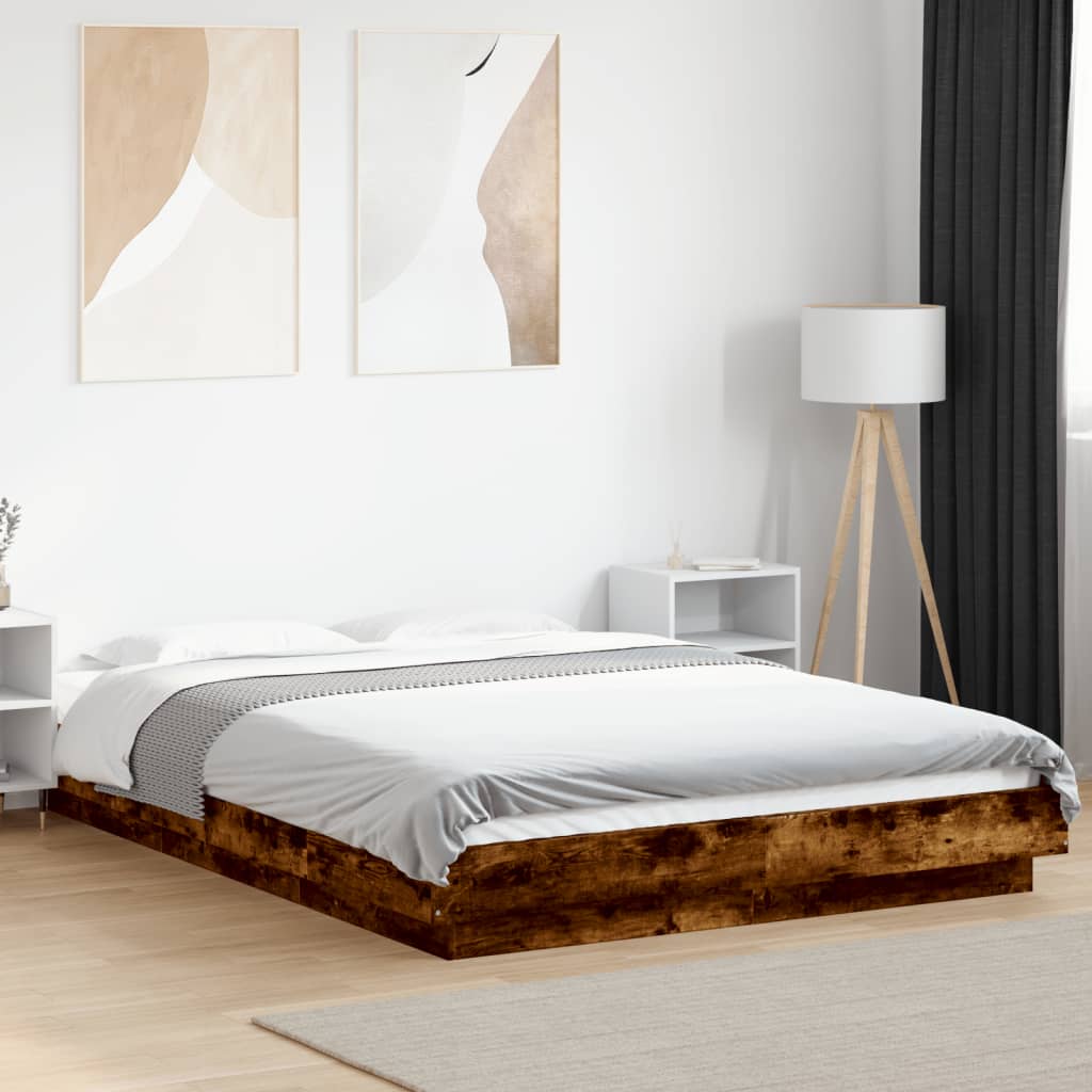 Estructura Cama Con Luces Led Madera