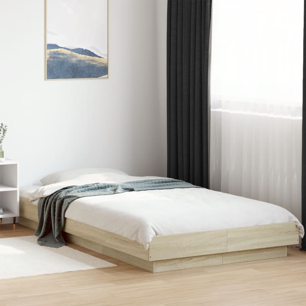 Estructura Cama Con Luces Led Madera