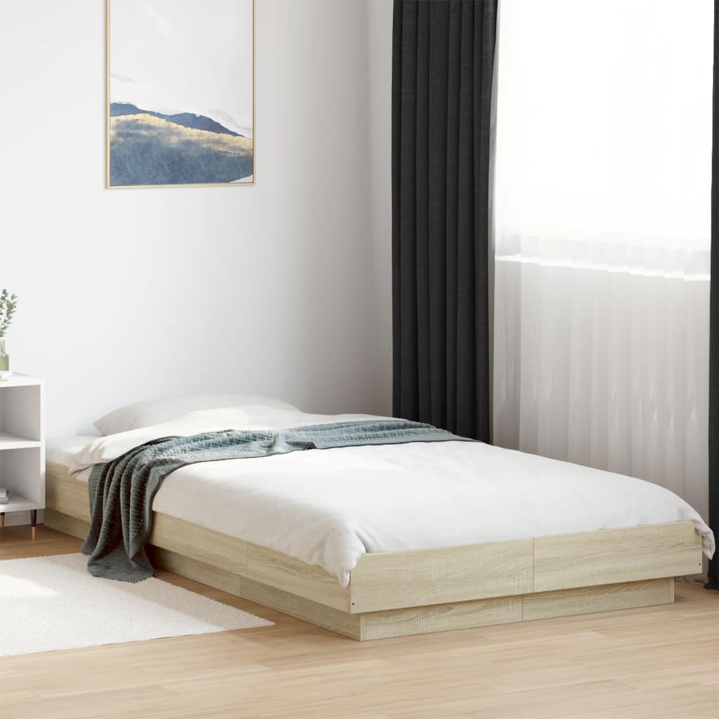 Estructura Cama Con Luces Led Madera