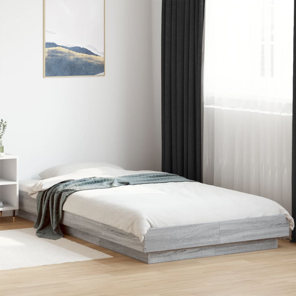 Estructura Cama Con Luces Led Madera