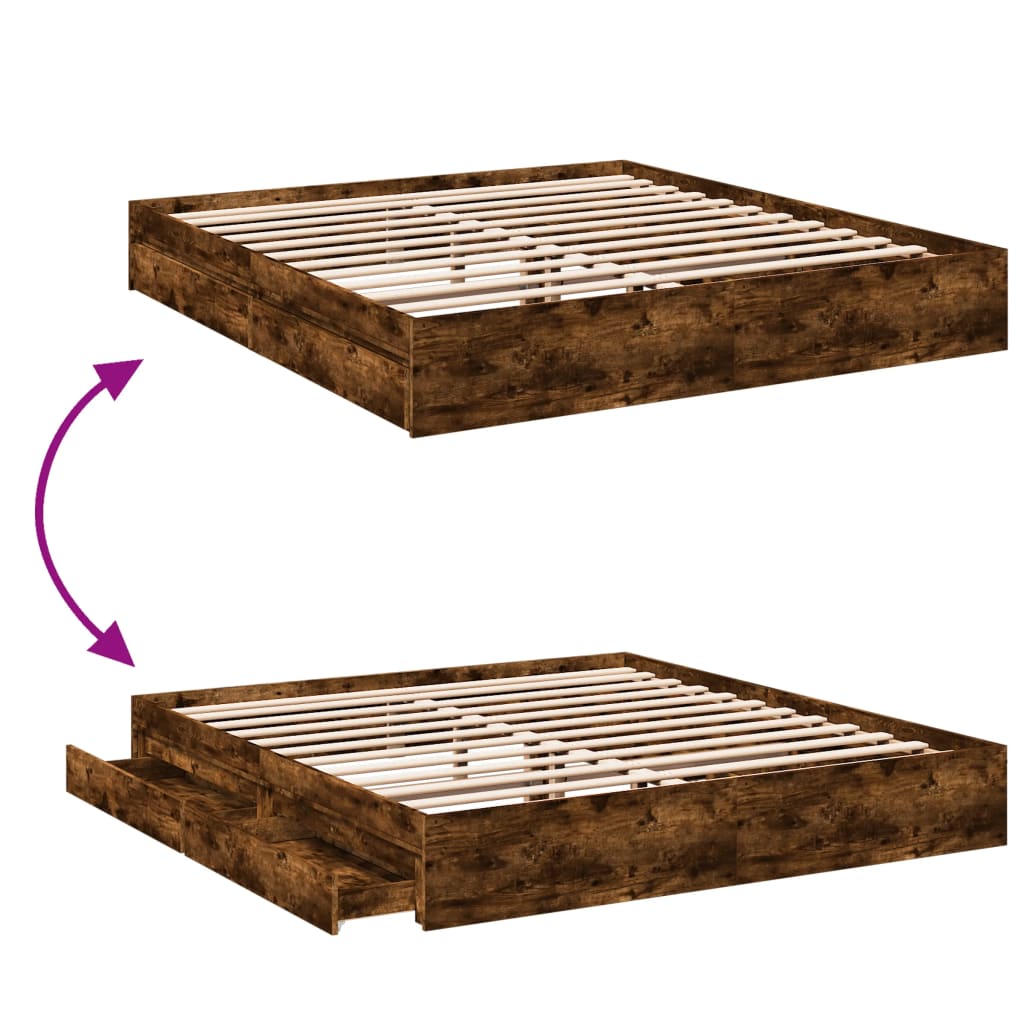 Cama Con Cajones Madera De Ingeniería
