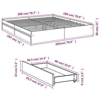 Cama Con Cajones Madera De Ingeniería