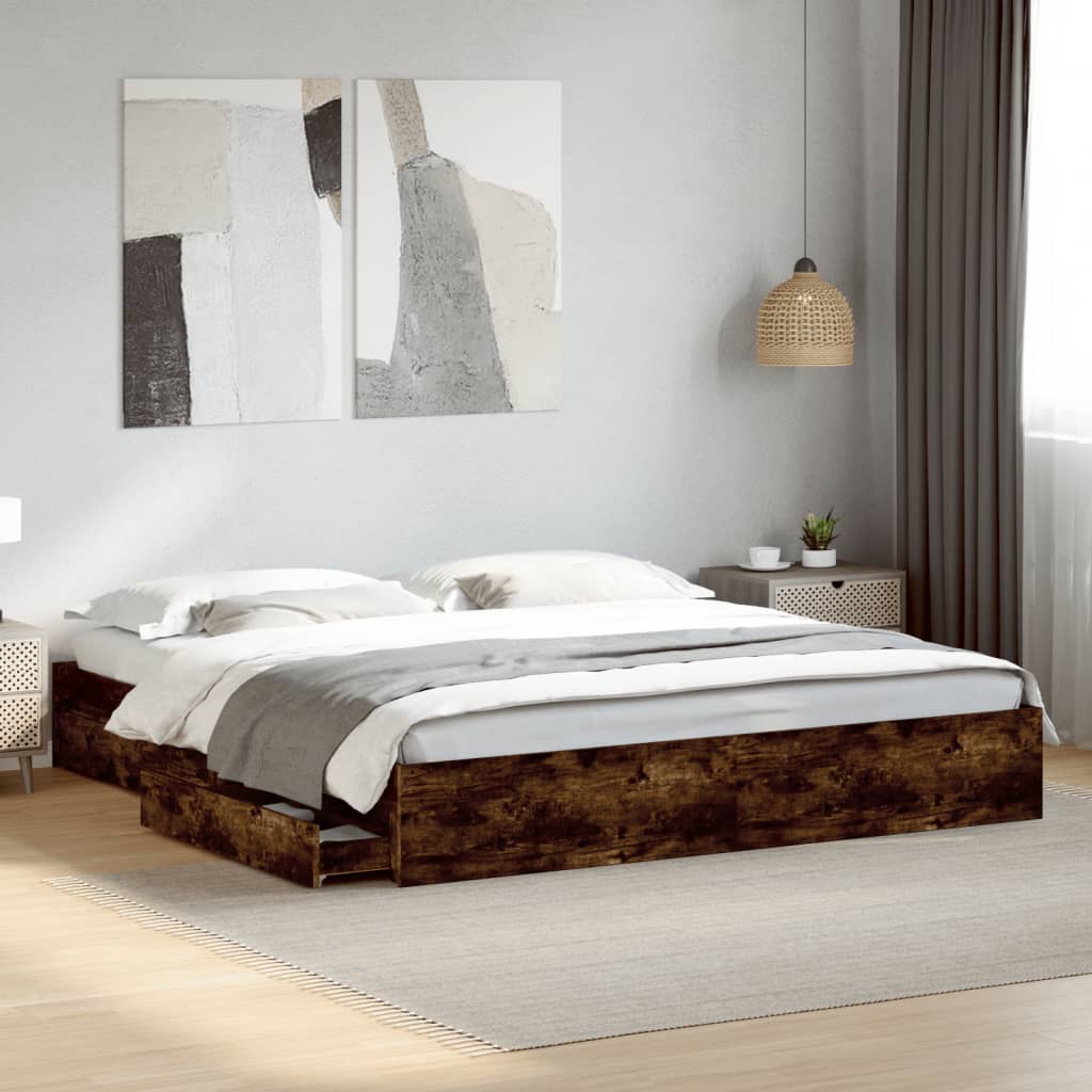 Cama Con Cajones Madera De Ingeniería