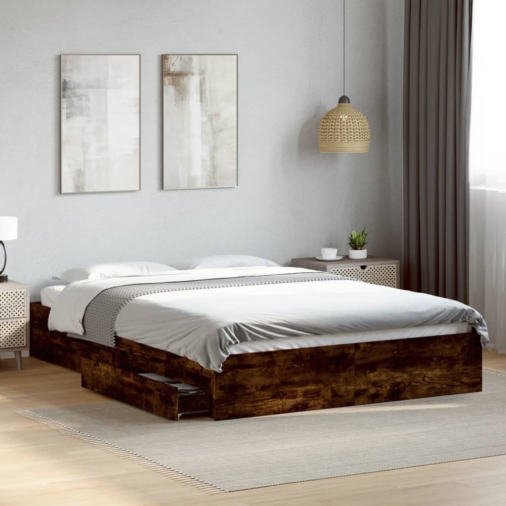 Cama Con Cajones Madera De Ingeniería