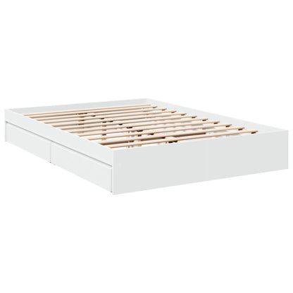 Estructura Cama Con Cajones Madera Ingeniería Blanca