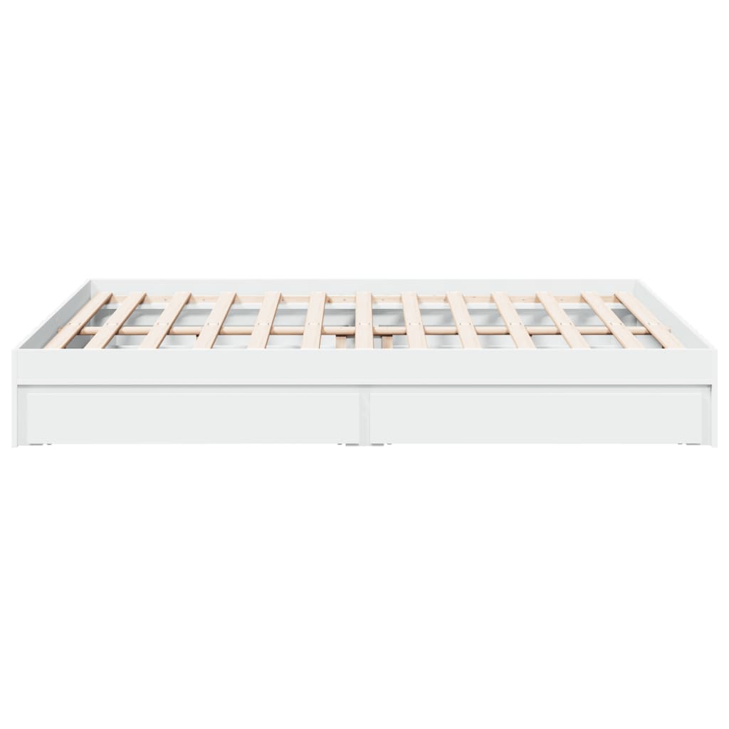 Estructura Cama Con Cajones Madera Ingeniería Blanca