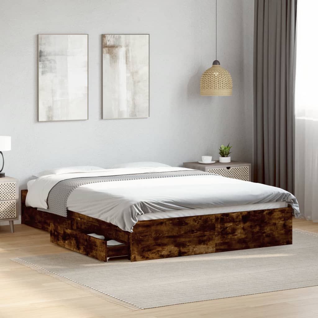 Cama Con Cajones Madera De Ingeniería