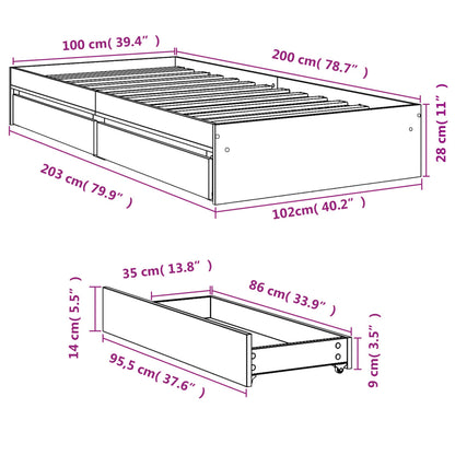 Cama Con Cajones Madera De Ingeniería