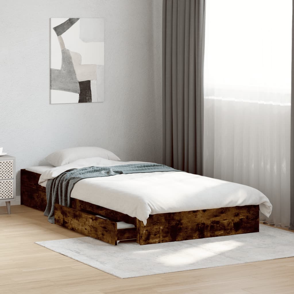 Cama Con Cajones Madera De Ingeniería