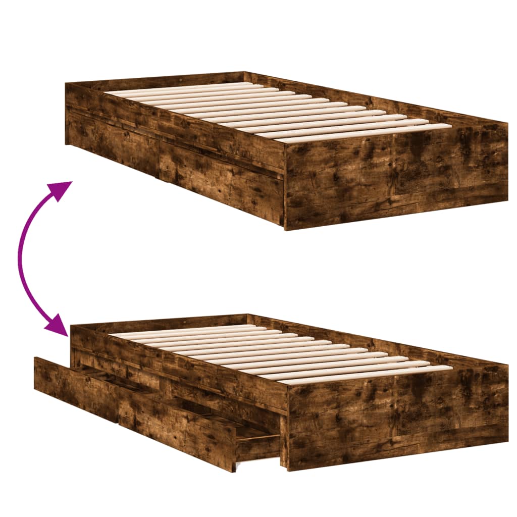 Cama Con Cajones Madera De Ingeniería