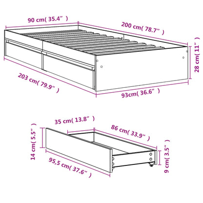 Cama Con Cajones Madera De Ingeniería