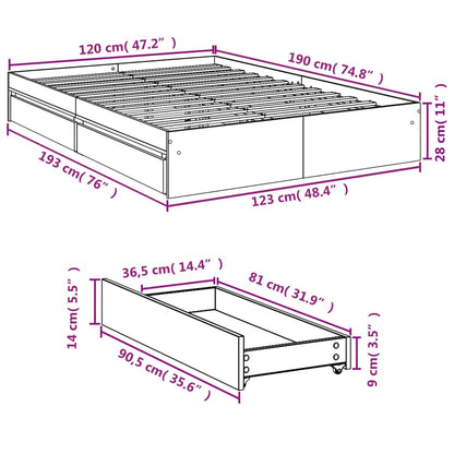 Cama Con Cajones Madera De Ingeniería