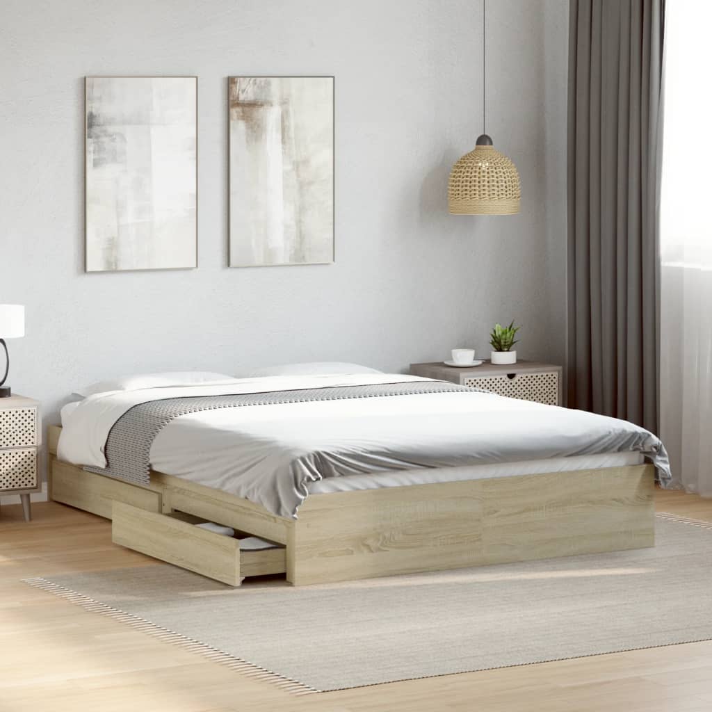 Cama Con Cajones Madera De Ingeniería