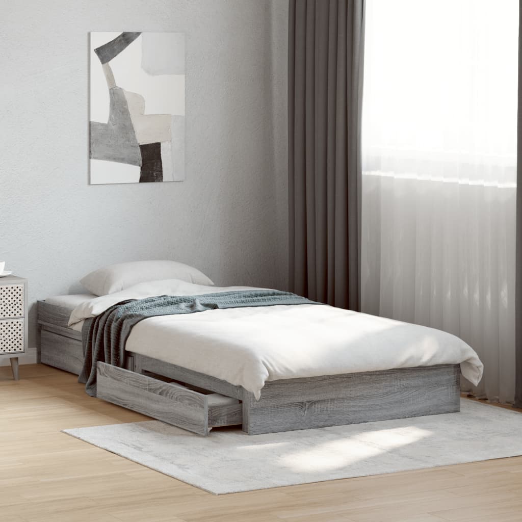 Cama Con Cajones Madera De Ingeniería