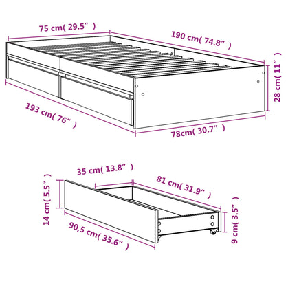 Cama Con Cajones Madera De Ingeniería