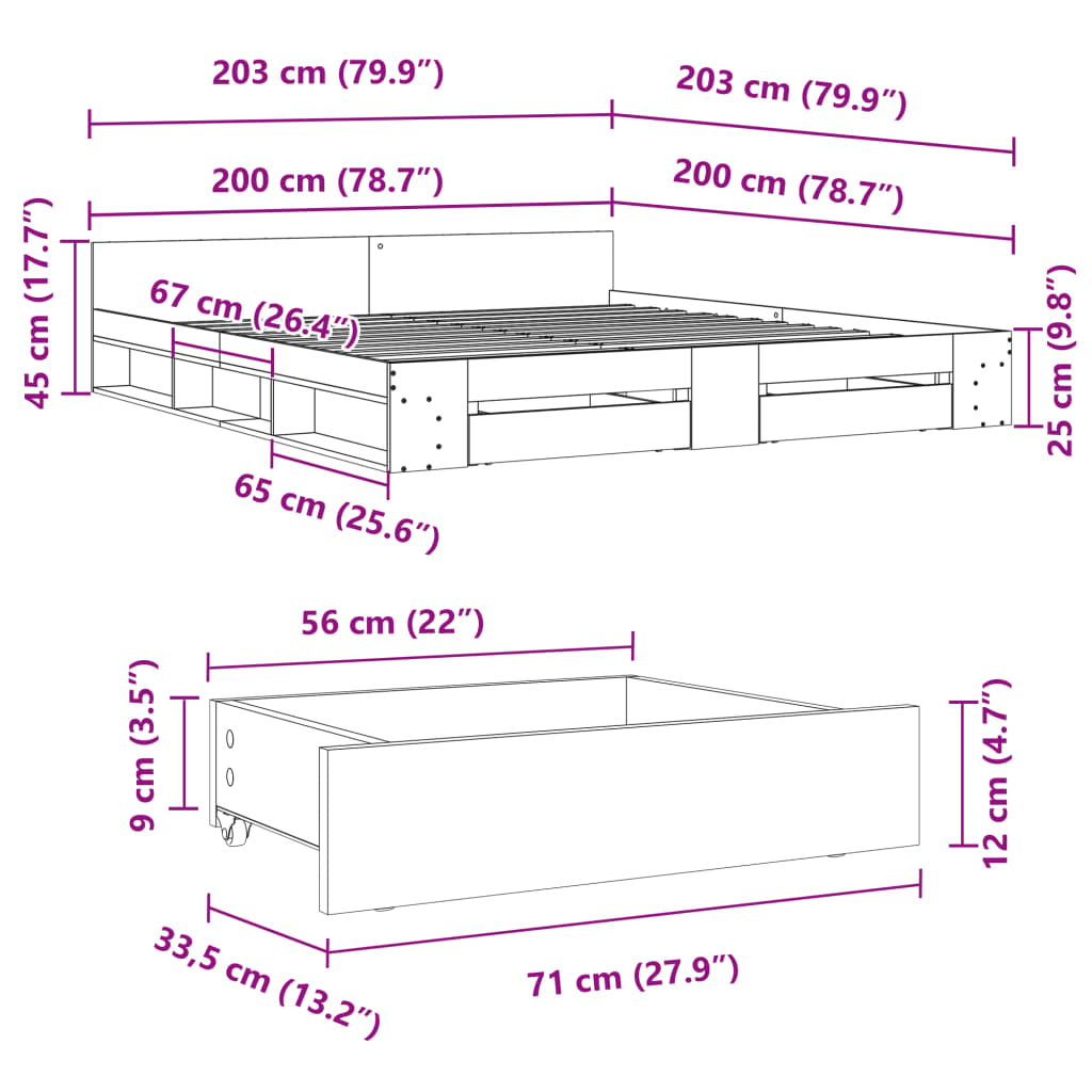 Cama Con Cajones Madera Ingeniería