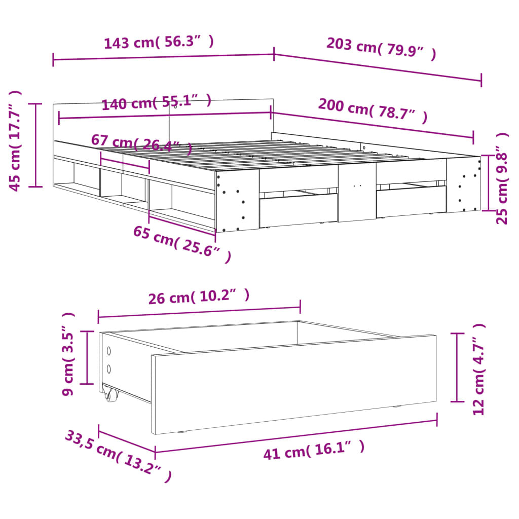 Cama Con Cajones Madera Ingeniería