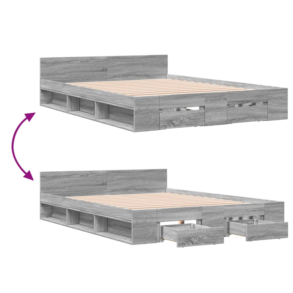 Cama Con Cajones Madera De Ingeniería