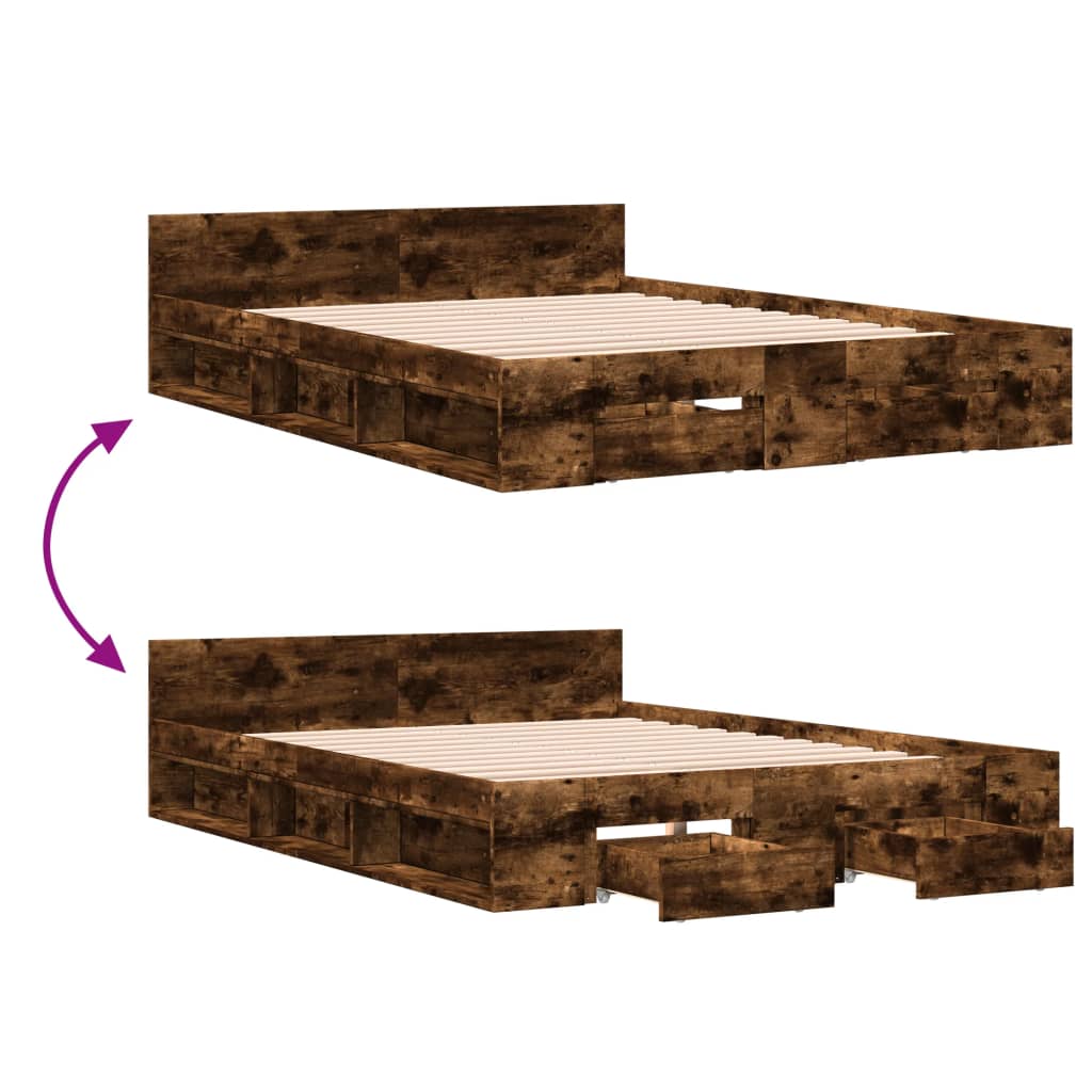 Cama Con Cajones Madera De Ingeniería