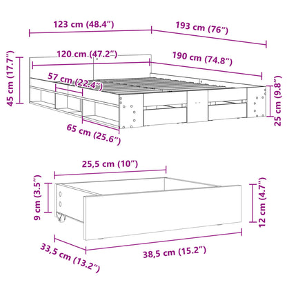Cama Con Cajones Madera De Ingeniería