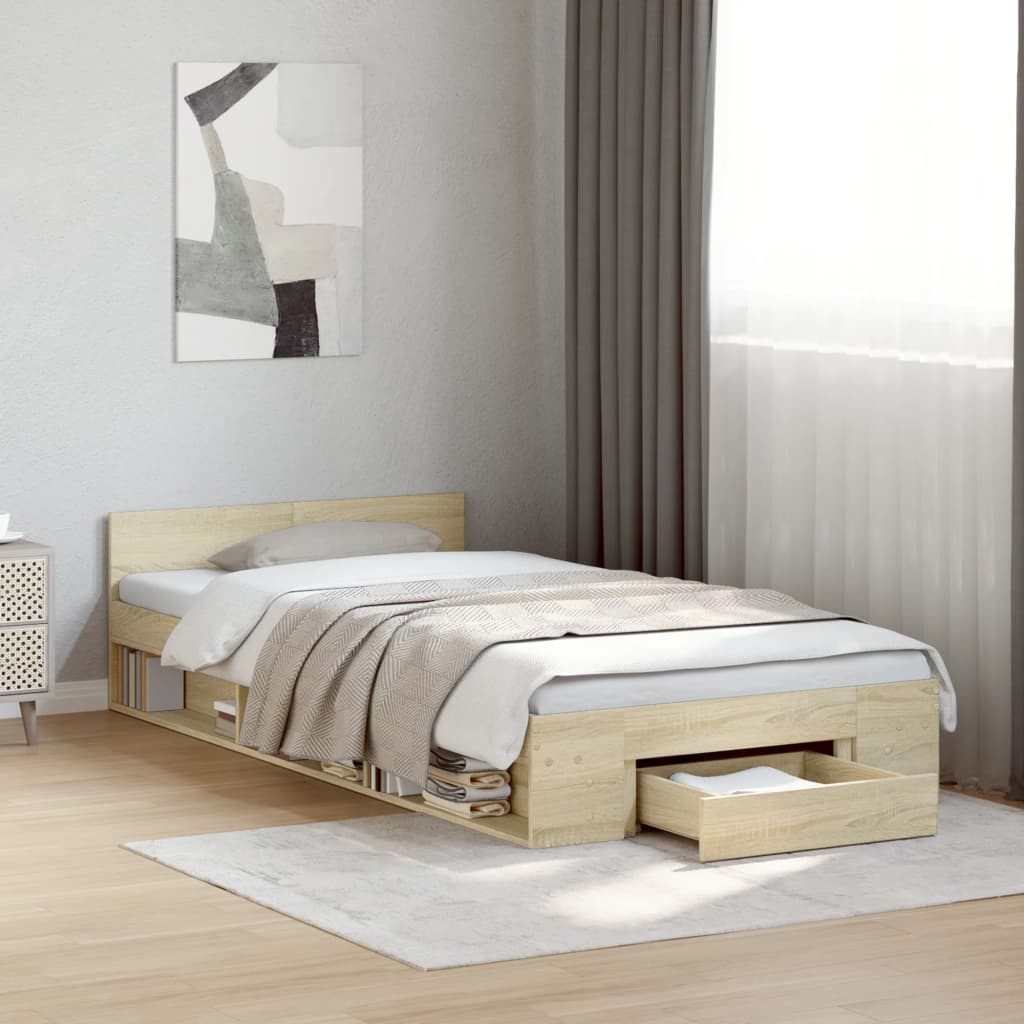 Cama Con Cajón Madera De Ingeniería