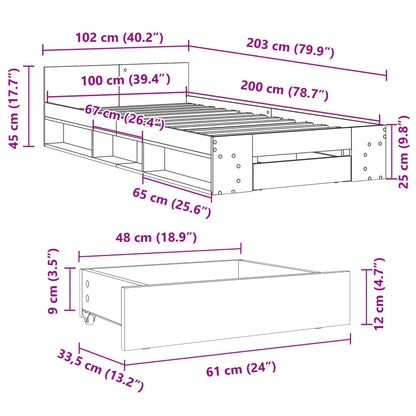 Cama Con Cajón Madera De Ingeniería