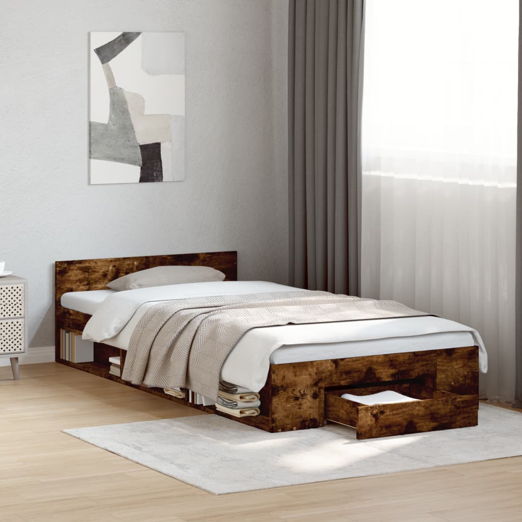 Cama Con Cajón Madera De Ingeniería