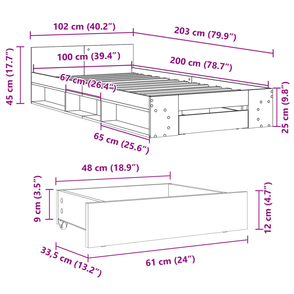 Cama Con Cajón Madera Ingeniería