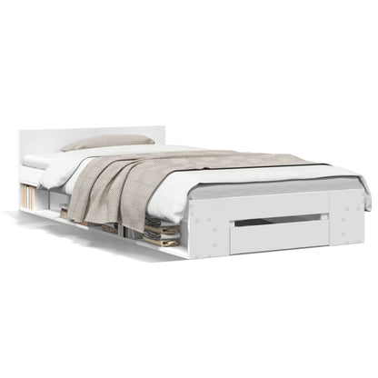 Cama Con Cajón Madera De Ingeniería Blanca