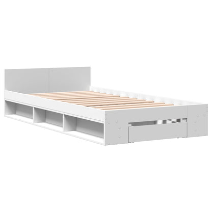 Cama Con Cajón Madera De Ingeniería Blanca