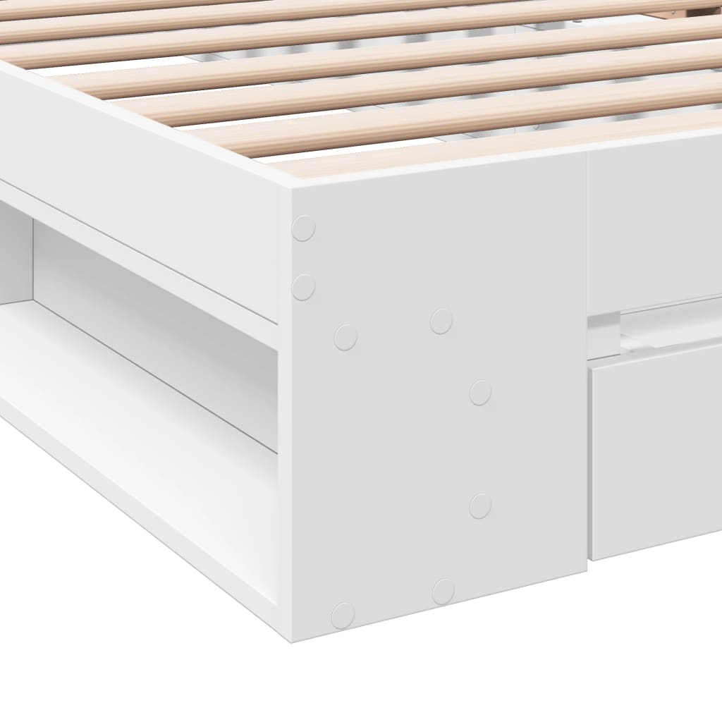 Cama Con Cajón Madera De Ingeniería Blanca