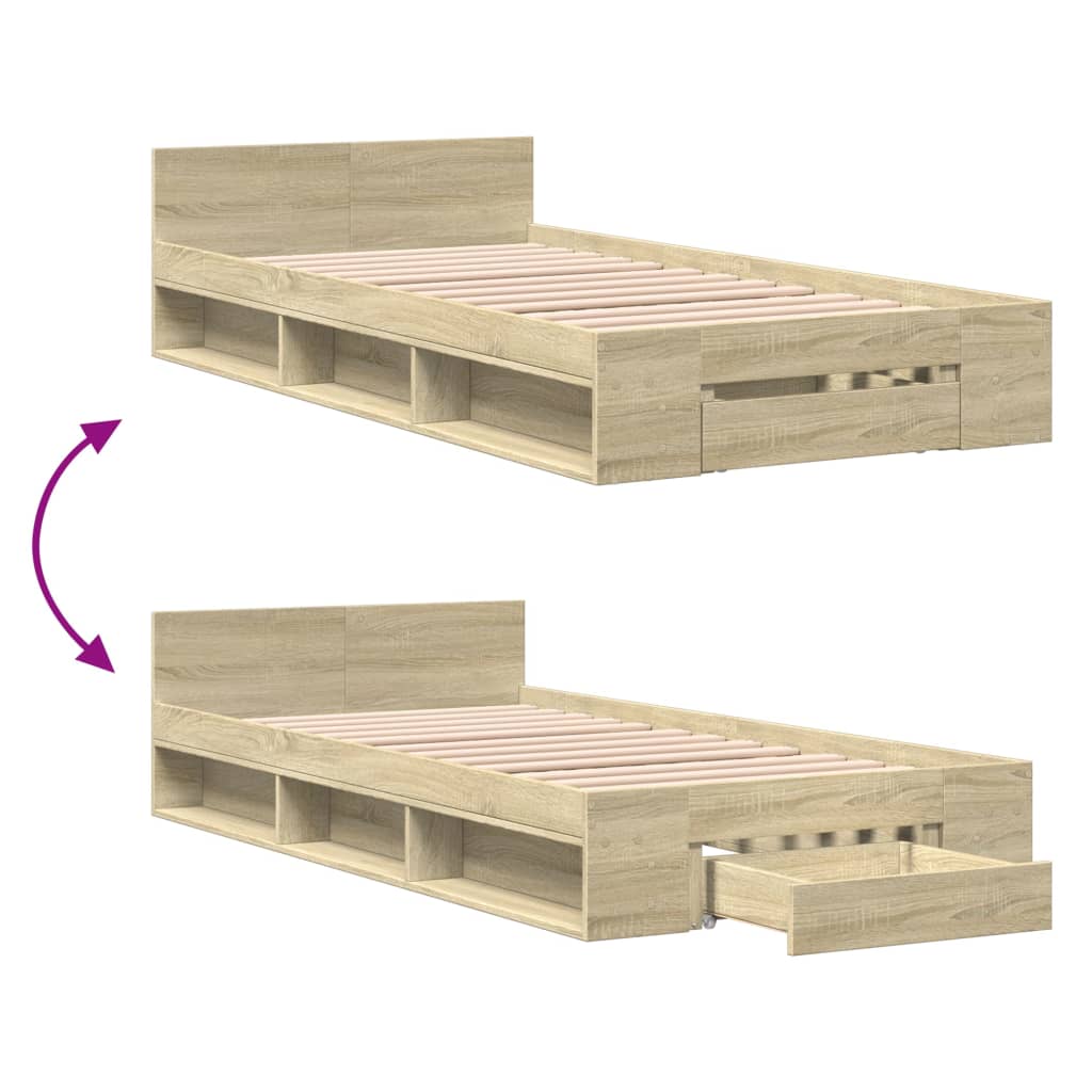 Cama Con Cajón Madera De Ingeniería