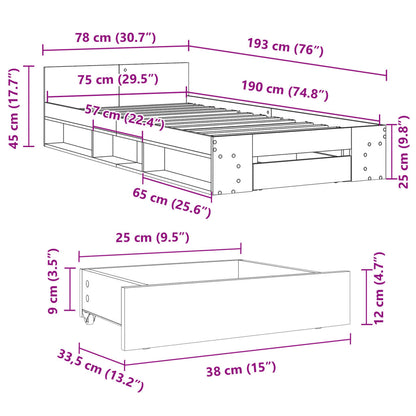 Cama Con Cajón Madera De Ingeniería