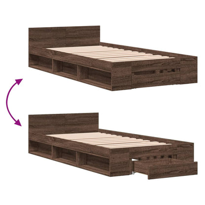 Cama Con Cajón Madera De Ingeniería